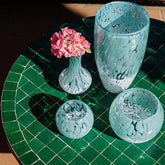Nuvola Light Blue and White Small Fluted Vase